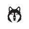 Face black siberian husky logo design vector graphic symbol icon sign illustration creative idea