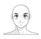 Face boy anime manga comic bald outline