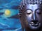 Face of buddha abstract background