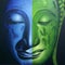 Face of buddha illustration painting meditation