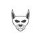 Face cat Caracal scare logo design vector graphic symbol icon sign illustration creative idea