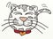 A face of a cat  colorful funny comic avatars   Button icon for sitesSmile emoji emoticon