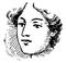 Face of a Caucasian person, vintage engraving