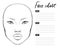 Face chart Blank. Makeup Artist Vector template.