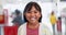 Face, children and a student girl at a science fair for learning, growth or child development. Portrait, smile and