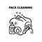 Face Cleaning Vector Black Illustrations