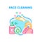 Face Cleaning Vector Concept Color Illustration