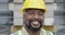 Face, construction or happy black man with confidence or smile for architecture or building. Engineering inspection