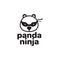 Face cute cartoon panda ninja logo design vector graphic symbol icon illustration creative idea