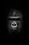 Face  in the dark. Portrait of a powerful dominant male gorilla , stern face. isolated black background