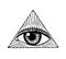 Face detailed. seeing eye in the triangle. Fashion Tattoo artwork for Girls. Engraved hand drawn in old vintage sketch