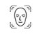 Face detection line icon. Head recognition sign.