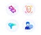 Face detection, Synchronize and Hair dryer icons set. Person idea sign. Vector