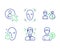 Face detection, User and Healthy face icons set. Support consultant, Sallary and Person idea signs. Vector