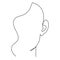 Face and ear one-line art, hand drawn hearing sensor feelings continuous contour, body part. World deaf day decoration, simple