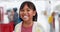 Face, education and a student girl at a science fair for learning, growth or child development. Portrait, smile and