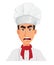 Face expression of chef man â€“ angry.