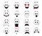 Face expression isolated vector cartoon emoticons