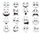 Face expression isolated vector feelings icons set