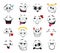 Face expression isolated vector feelings icons set