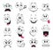 Face expression isolated vector feelings icons set