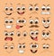 Face expression set. vector illustration emoticon cartoon