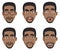 Face expressions of African American man