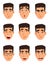 Face expressions of a business man. Different male emotions set.