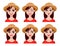 Face expressions of farmer woman in hat