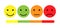 Face. Feedback happy emotions. Large-scale rating. Smile. Sad emoticon. Expression concept. Design icon. Positive and