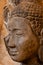 Face front of stone Buddha