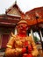 The face of a Giant Demon Guard .Head shot of Giant statue, Bangkok, Thailand. 8th May.2022