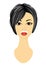 The face of a girl. The lady does the depilation of the face. Removes hair over the upper lip. Vector illustration