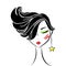 Face glamorous girl cartoon