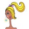 Face glamorous girl cartoon