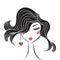 Face glamorous girl cartoon