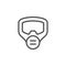 Face guard mask line outline icon