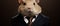 face of hamster in suit and tie