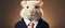 face of hamster in suit and tie