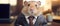 face of hamster in suit and tie