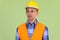 Face of handsome multi ethnic man construction worker thinking