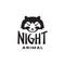 Face head night animal racoon logo design vector graphic symbol icon illustration creative idea