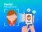 Face ID, facial recognition, biometric identification, personal verification. Mobile app for face recognition.