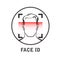 Face id scan icon - facial scanner for smart phone, face scanning process