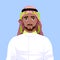 Face identification of the arabian man.