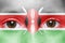 Face with kenyan flag
