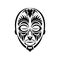 The face of the leader in the style of Polynesian ornaments. Samoan tattoo designs. Isolated. Vector illustration.