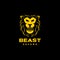 Face lion mane beast roar logo design