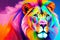 face lion rainbow