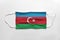 Face mask with Azerbaijan flag printed, on white background, isolated